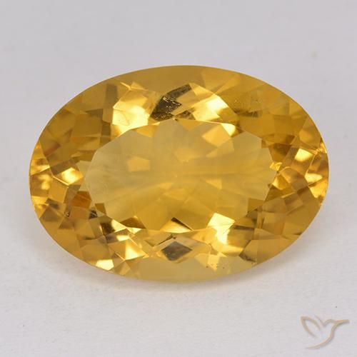 11.63カラットの天然濃いゴールデンオレンジシトリン（18×13 mm・オーバルカット）