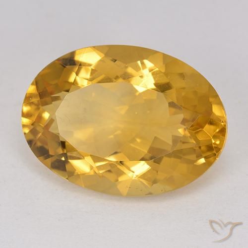 11.63カラットの天然濃いゴールデンオレンジシトリン（18×13 mm・オーバルカット）