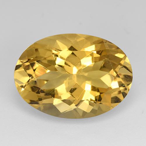 11.48カラットの天然ミディアムゴールデンシトリン（18.1×13.1 mm・オーバルカット）