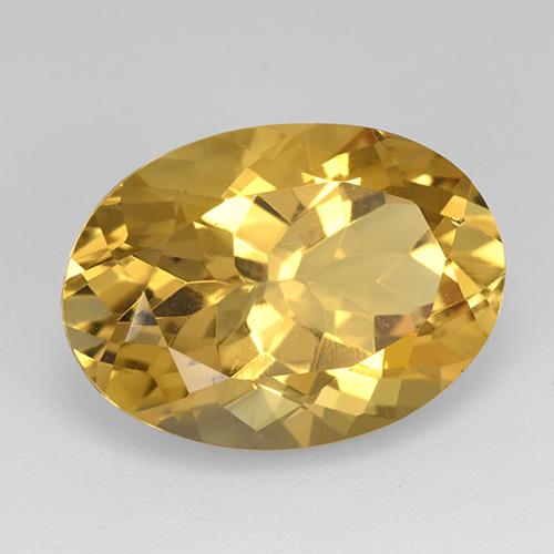 11.48カラットの天然ミディアムゴールデンシトリン（18.1×13.1 mm・オーバルカット）