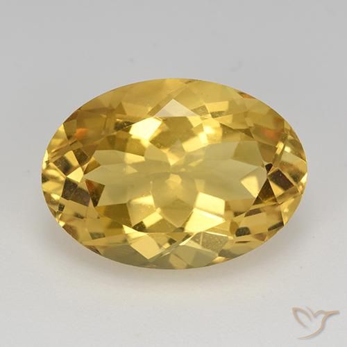 11.80ct 天然 ミディアムゴールデン シトリン, 楕円形, VVS