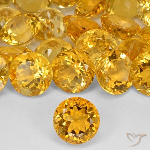 9.59ct 天然 ダークゴールデン シトリン, ラウンド, VVS-VS