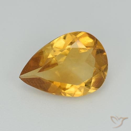 2.02ct 天然 ダークゴールデン シトリン, 洋梨の形, VS