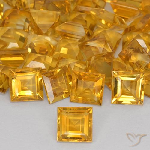 1.57ct 天然 オレンジゴールド シトリン, 四角形, VVS-VS