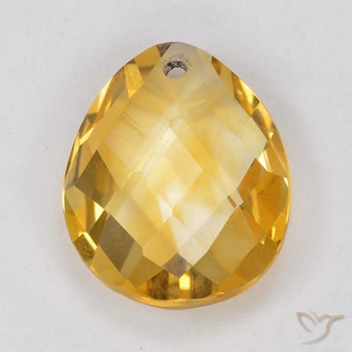 3.60ct 天然 ミディアムゴールデン シトリン, 洋梨の形, VVS-VS
