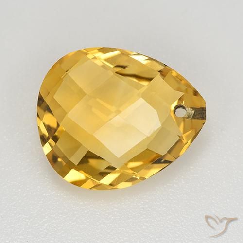 3.67ct 天然 ゴールド シトリン, 洋梨の形, VVS-VS