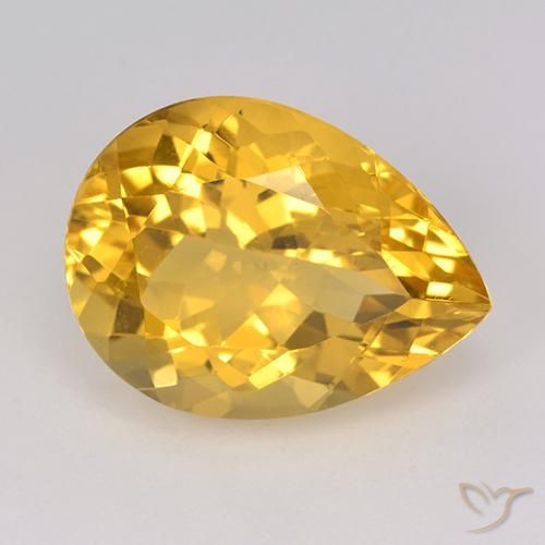 8.34ct 天然 ゴールド シトリン, 洋梨の形, VVS-VS