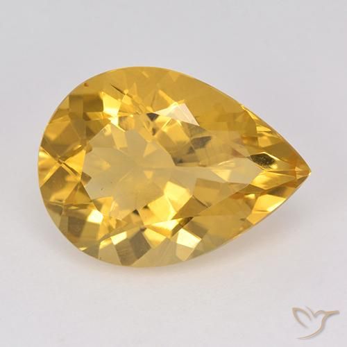 6.77ct 天然 ゴールドオレンジ シトリン, 洋梨の形, VVS-VS