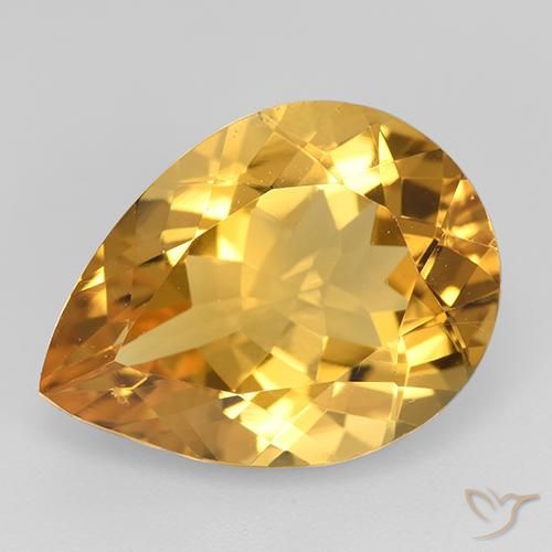7.93ct 天然 オレンジゴールド シトリン, 洋梨の形, VVS-VS