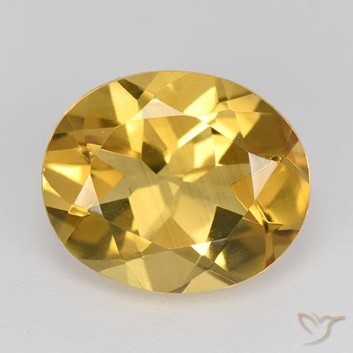 4.24ct 天然 ミディアムゴールデン シトリン, 楕円形, VVS-VS