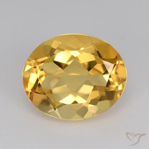 4.45ct 天然 ミディアム薄いゴールデン シトリン, 楕円形, VVS-VS