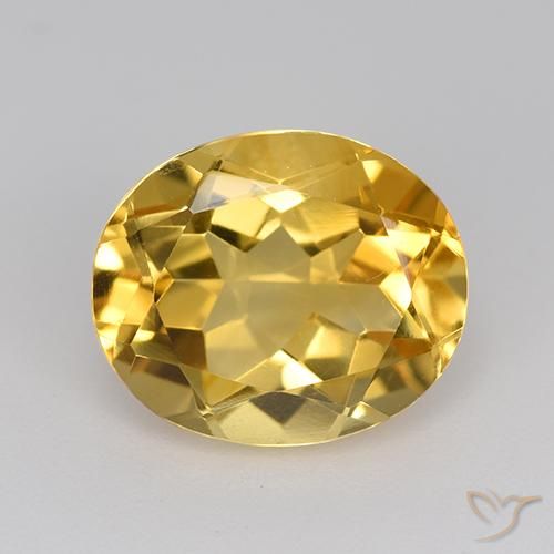 4.14ct 天然 ミディアム薄いゴールデン シトリン, 楕円形, VVS-VS