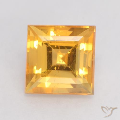 3.68ct 天然 明るいゴールド シトリン, 四角形, VS