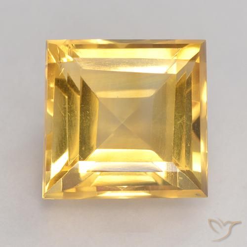 3.59ct 天然 ミディアムゴールド シトリン, 四角形, VS