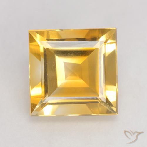 3.31ct 天然 ミディアムゴールド シトリン, 四角形, VS