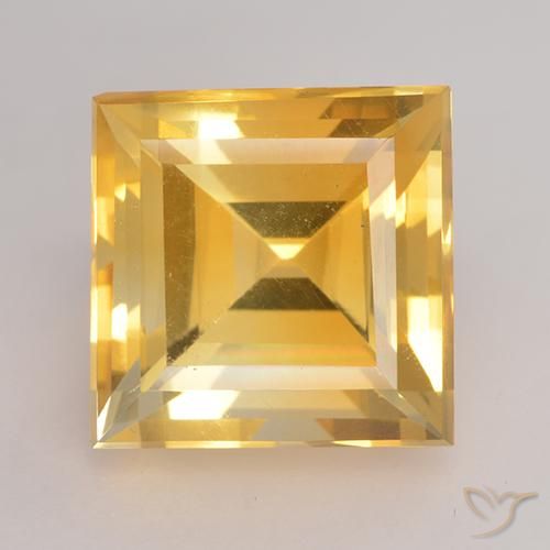 3.45ct 天然 ミディアムゴールド シトリン, 四角形, VVS-VS