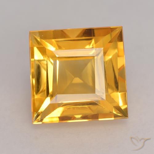 2.91ct 天然 ミディアムゴールデン シトリン, 四角形, VVS-VS