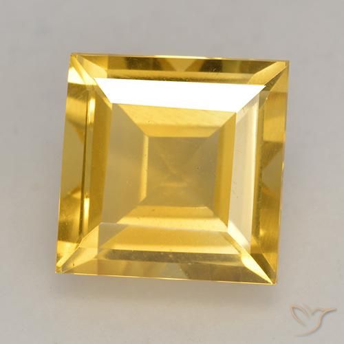 3.39ct 天然 明るいゴールド シトリン, 四角形, VS