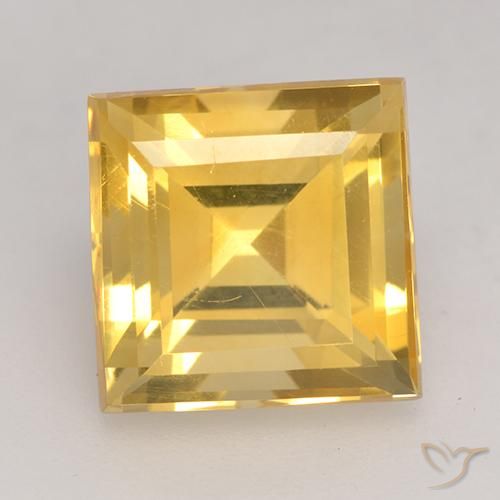 3.66ct 天然 ミディアムゴールド シトリン, 四角形, VVS-VS