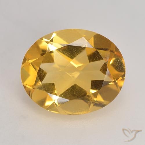 3.12ct 天然 濃いゴールデンオレンジ シトリン, 楕円形, VVS-VS