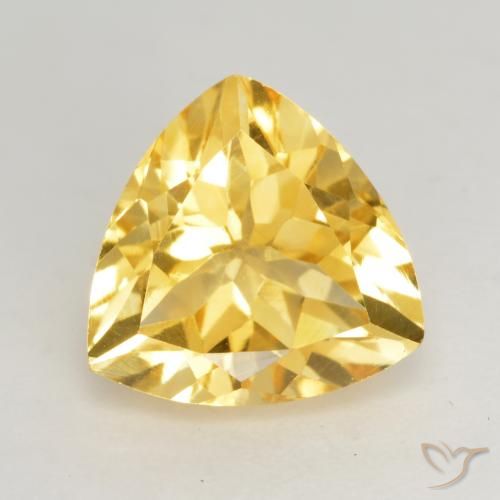 2.15ct 天然 ミディアム薄いゴールデン シトリン, トリリオン, VVS-VS