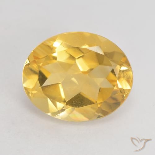 3.04ct 天然 ミディアムゴールド シトリン, 楕円形, VVS-VS