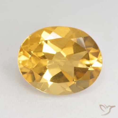 3.17ct 天然 ミディアムゴールド シトリン, 楕円形, VVS-VS