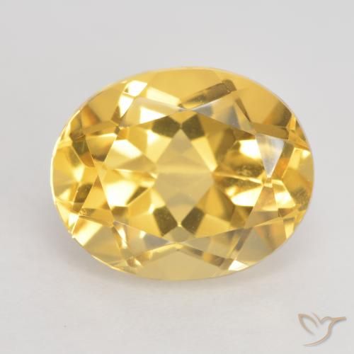 3.66ct 天然 ミディアムゴールデン シトリン, 楕円形, VVS-VS