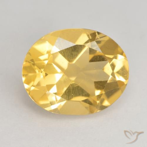 3.15ct 天然 ミディアムゴールド シトリン, 楕円形, VVS-VS