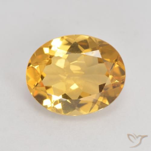 2.96ct 天然 ミディアムゴールド シトリン, 楕円形, VVS-VS