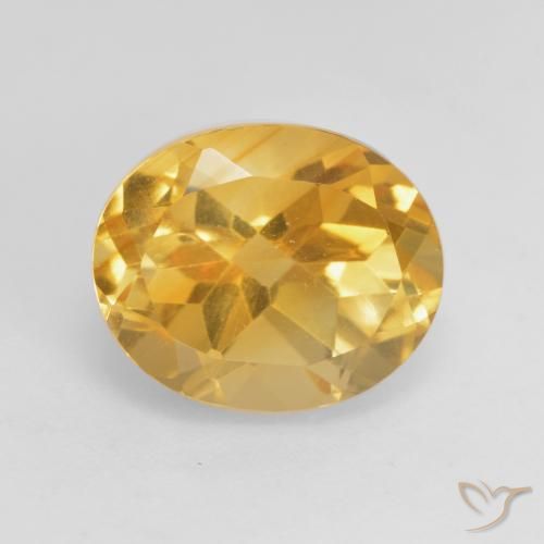3.79ct 天然 濃いゴールデンオレンジ シトリン, 楕円形, VS