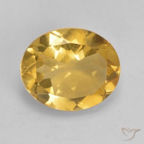 3.34ct 天然 ミディアムゴールデン シトリン, 楕円形, VS