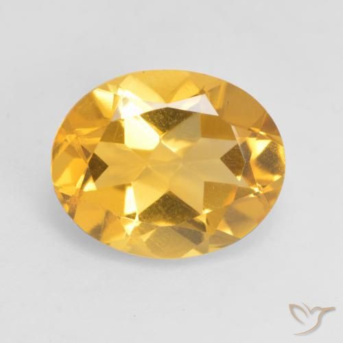 3.17ct 天然 ミディアムゴールデン シトリン, 楕円形, VVS-VS