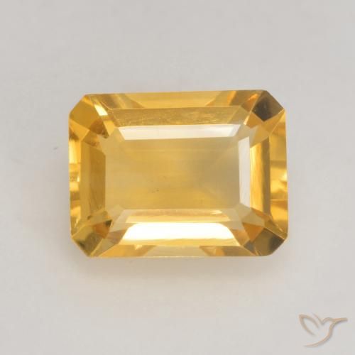 1.60ct 天然 明るいゴールド シトリン, エメラルドカット, VVS-VS