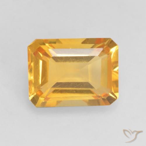 1.57ct 天然 ダークゴールデン シトリン, エメラルドカット, VVS-VS