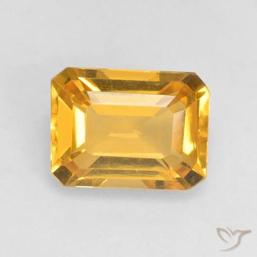 1.51ct 天然 ダークゴールデン シトリン, エメラルドカット, VVS-VS