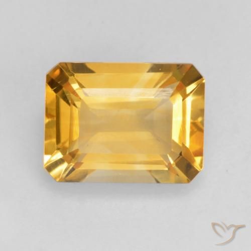 1.49ct 天然 濃いゴールデンオレンジ シトリン, エメラルドカット, VVS-VS