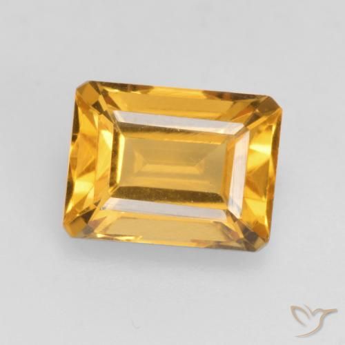 1.71ct 天然 濃いゴールド シトリン, エメラルドカット, VVS-VS