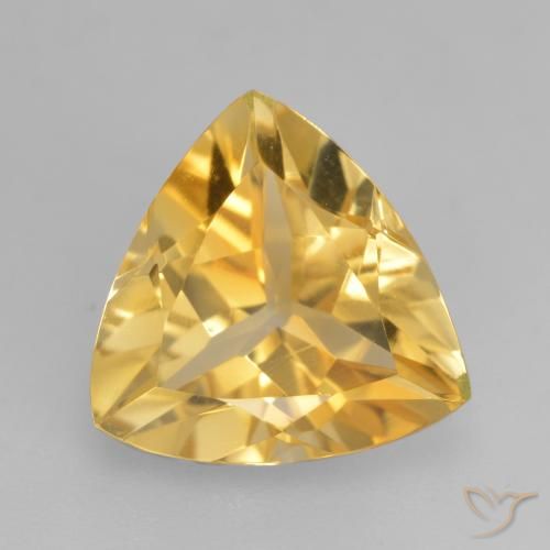 2.05ct 天然 ミディアムゴールド シトリン, トリリオン, VVS-VS