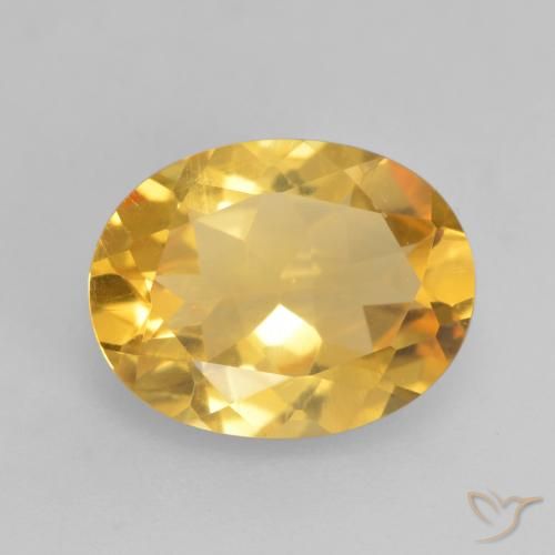 1.53ct 天然 明るいゴールド シトリン, 楕円形, VS