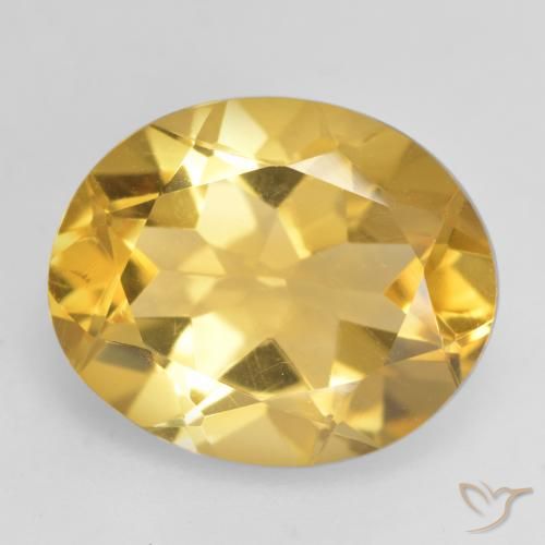 3.17ct 天然 ミディアムゴールド シトリン, 楕円形, VVS-VS