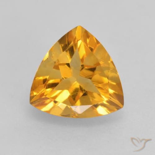 1.08ct 天然 ミディアム薄いオレンジゴールド シトリン, トリリオン, VVS-VS
