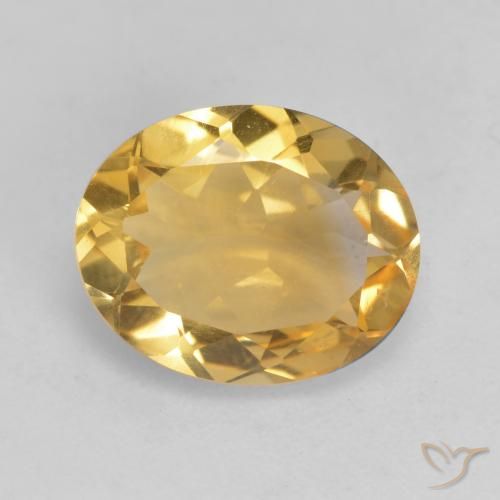 2.79ct 天然 ミディアム薄いゴールデン シトリン, 楕円形, VVS-VS
