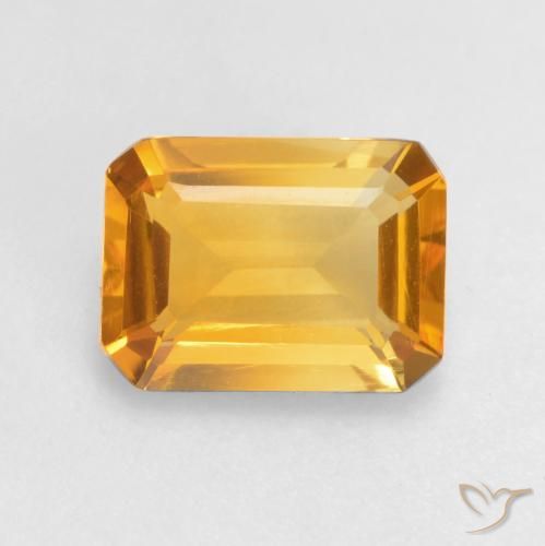 1.22ct 天然 ダークゴールデン シトリン, エメラルドカット, VVS-VS