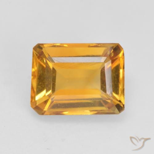 1.48ct 天然 ダークゴールデン シトリン, エメラルドカット, VVS-VS