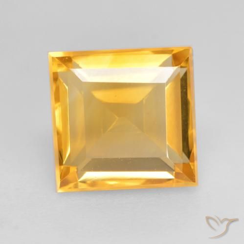 1.76ct 天然 ミディアムゴールデン シトリン, 四角形, VVS-VS