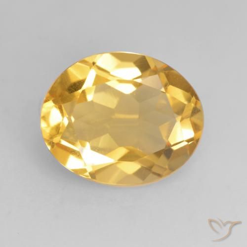 3.14ct 天然 ミディアムゴールド シトリン, 楕円形, VVS-VS