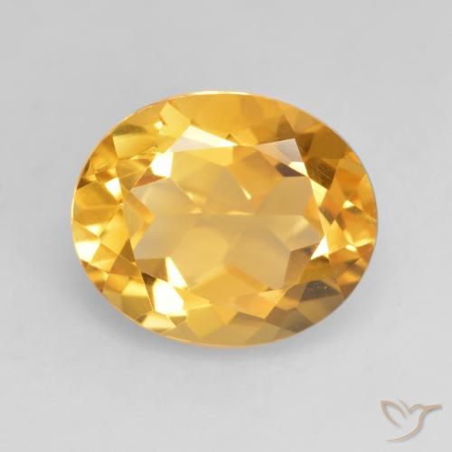 3.79ct 天然 ミディアムゴールデン シトリン, 楕円形, VVS-VS