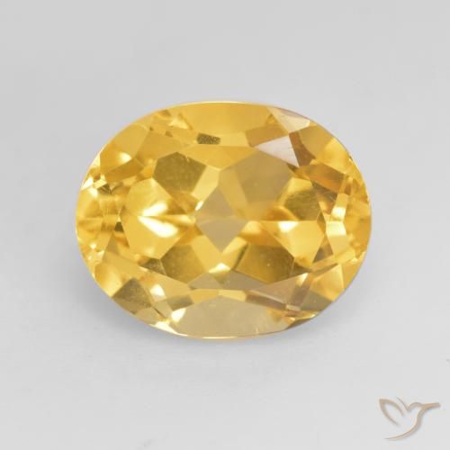 3.70ct 天然 ミディアムゴールド シトリン, 楕円形, VVS-VS