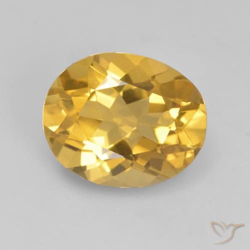 2.84ct 天然 ミディアムゴールデン シトリン, 楕円形, VVS-VS